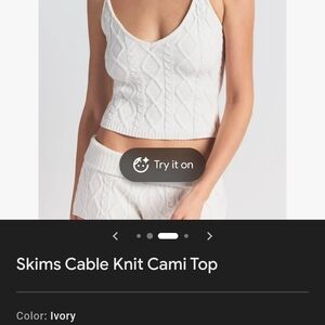 Skims Ivory Cable Knit Cami Top